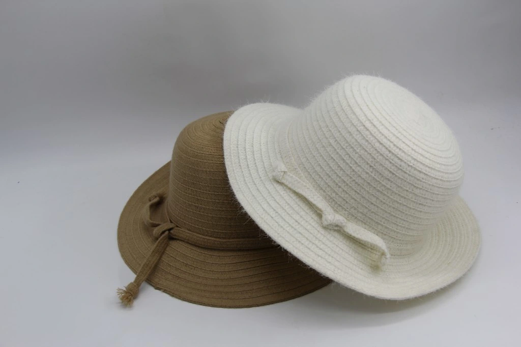 Adult Winter Polyester Straw Hat Shaping Hat Lady Style Single Color Fabric