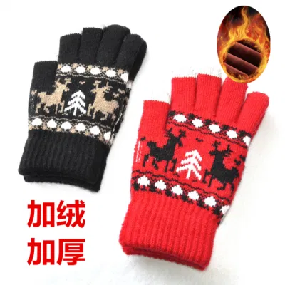 El invierno de lana de buena calidad de Jacquard guantes fabricados en China