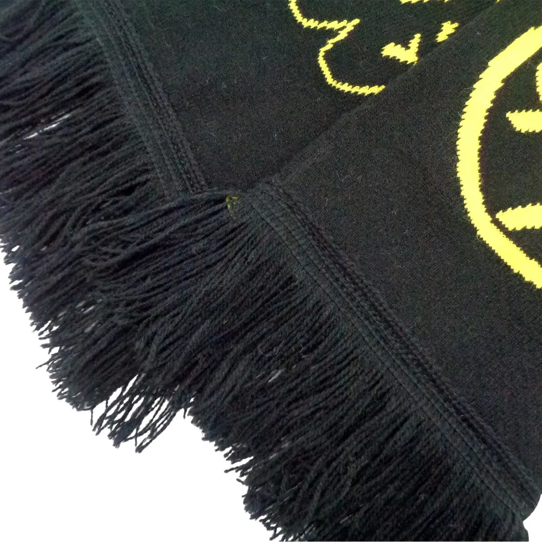 Unisex Customized Jacquard Acrylic Spandex Knitted Sports Soccer Football Fans Scarf