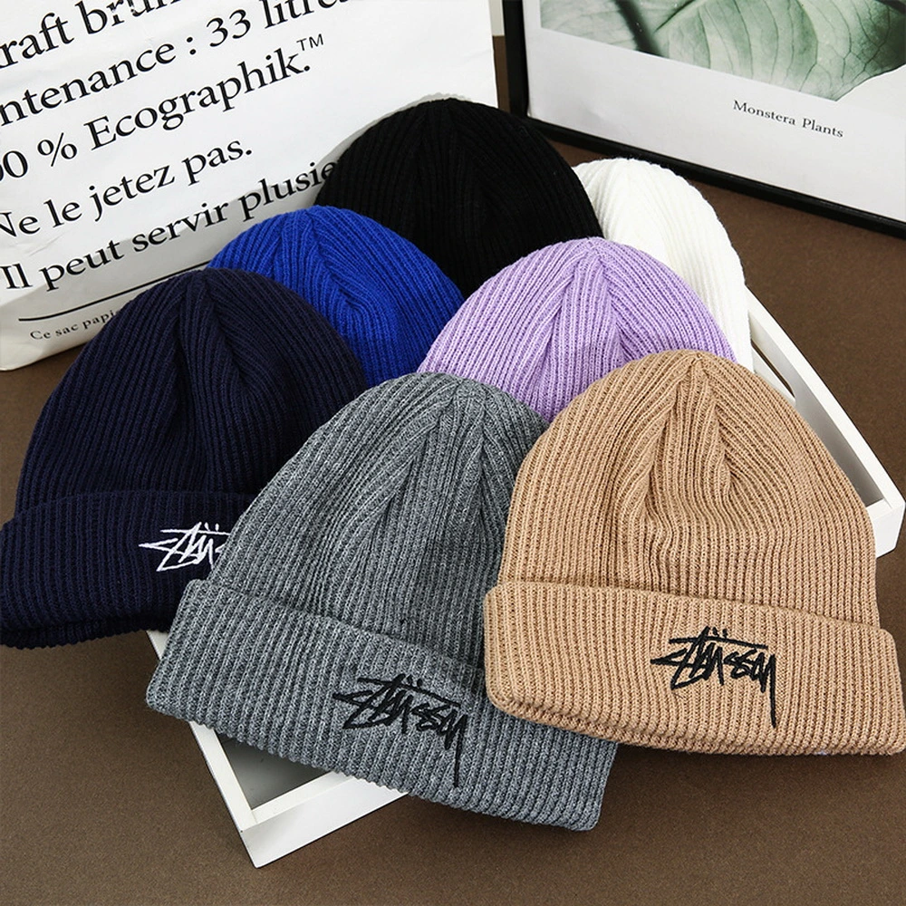 High Quality Popular Wool Warm Fashion Hot Selling Winter Knitted Beanie Caps Fisherman Beanie Hats