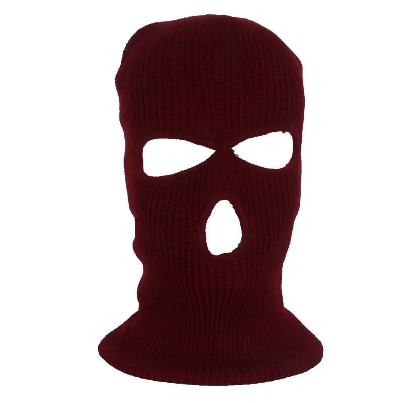 3 Hole Knitted Full Face Cover Ski Mask for Outdoor Sports