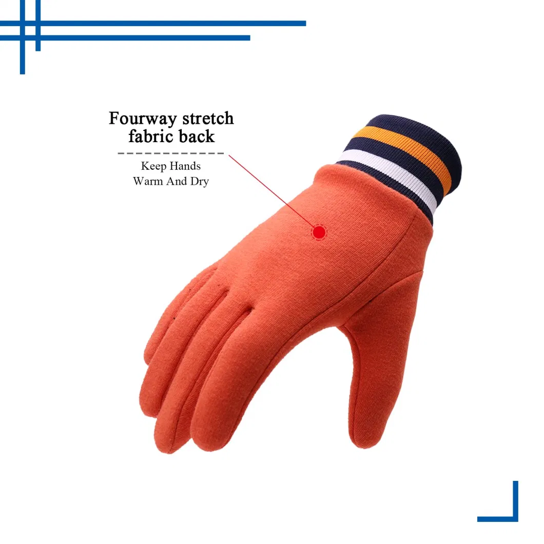 Prisafety Soft Orange Fourway Stentch Fabric Outdoor Running Cycling Gloves Warm Winter Sport Gloves for Women