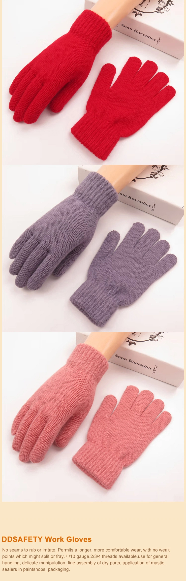 Touchscreen Gloves Stretch Knitted Texting Gloves Warm Windproof Solid Color Mittens for Men and Women