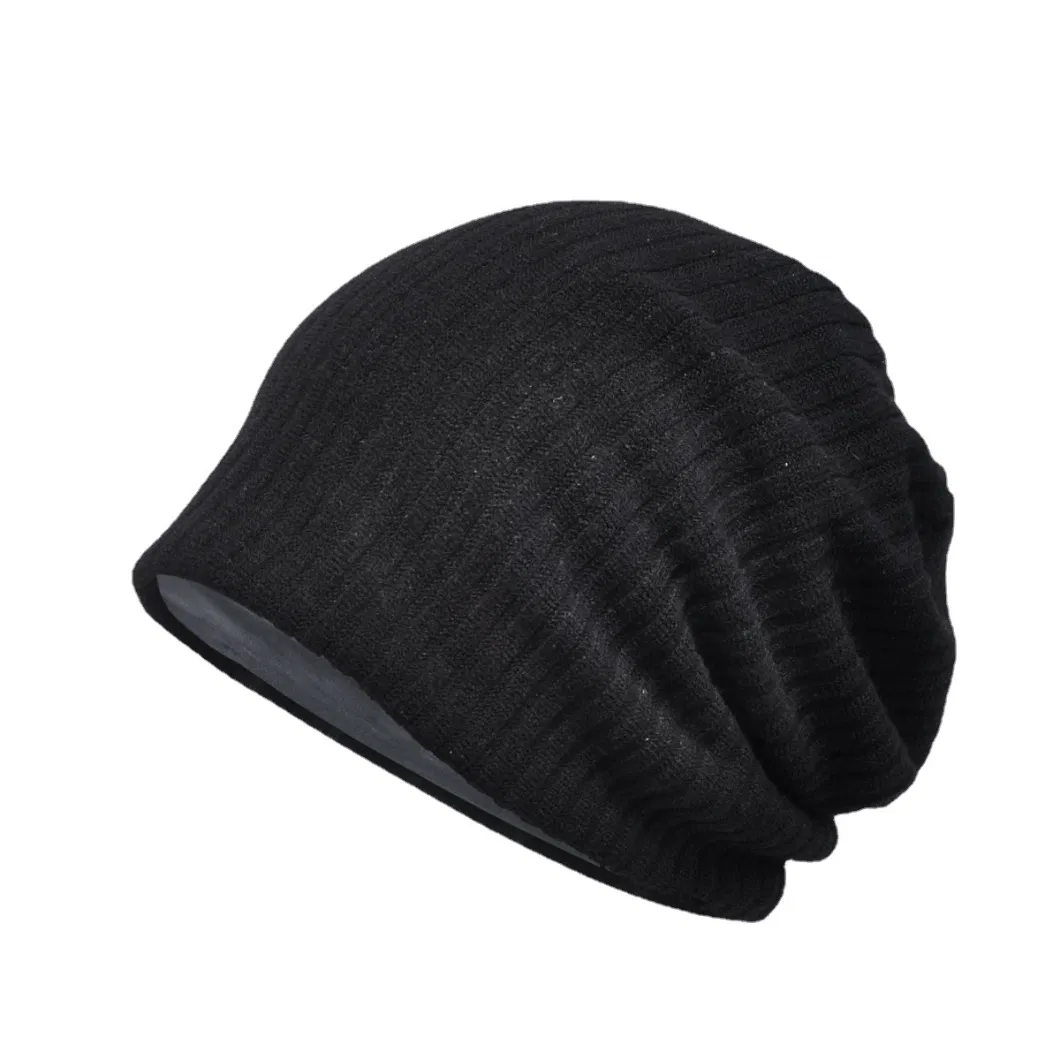 Custom Adult Striped Knit Cuffed Cap Wool Winter Beanie Hats