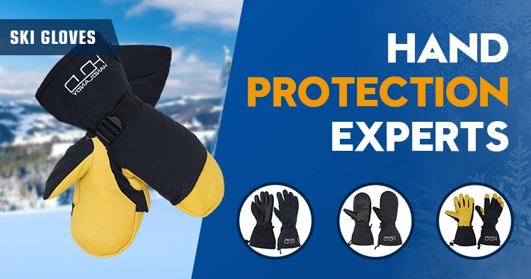 Pri Insulate150 Gram Waterproof Winter Gloves for Men Leather Ski Cycling Gloves Winter Sports Gloves