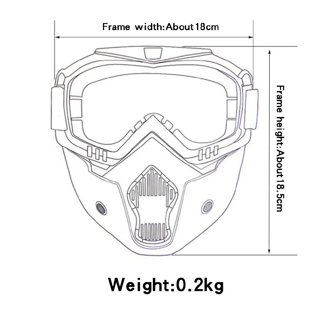 Su-060 Motorcycle Full Face Mask Protective Outdoor Masks Ski Goggle