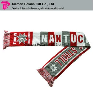 Promotion Spandex Sports Knitted Scarf Fan Muffler with Jacquard Logo