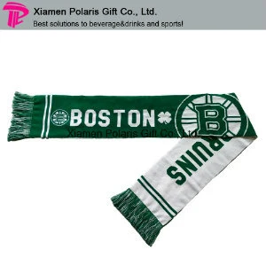 Promotion Spandex Sports Knitted Scarf Fan Muffler with Jacquard Logo