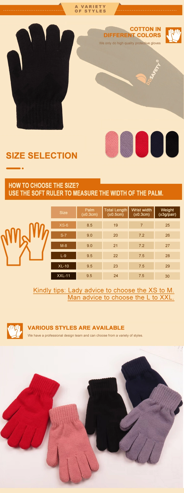 Touchscreen Gloves Stretch Knitted Texting Gloves Warm Windproof Solid Color Mittens for Men and Women