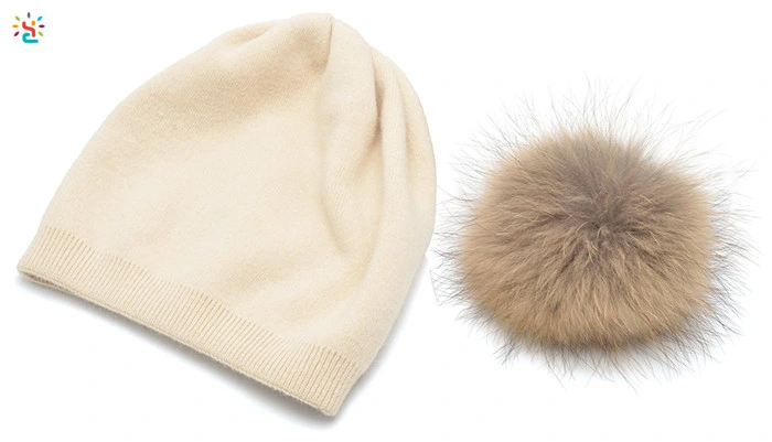 Women&prime;s Pure Cashmere POM POM Fur Ball Knit Slouchy Hat