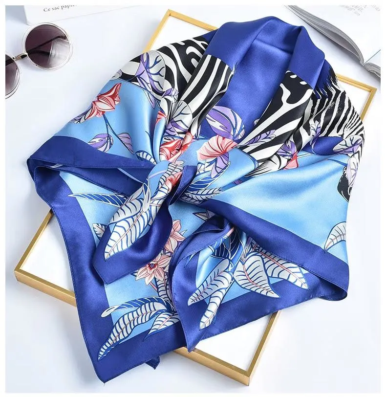 Wholesale 100% Mulberry Silk Satin Square Scarf for Fashion Ladies