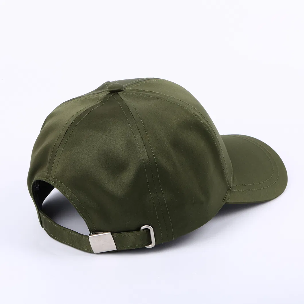 Polyester One Size Fits All Blank High Quality Curved Brim Satin Baseball Cap