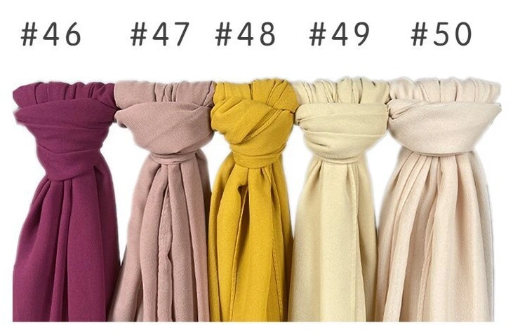 80colors Silk Like Head Women&prime;s Fashion Hair Wrapping Sleeping Hijab Muslim Scarf