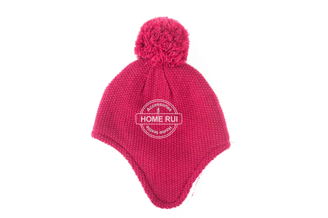 Winter Boys Girls Warm Unisex Bomber Hunting Earflaps Fleece Soft Ball Knit Sports Red Thermal Beanie Bonnet Hat