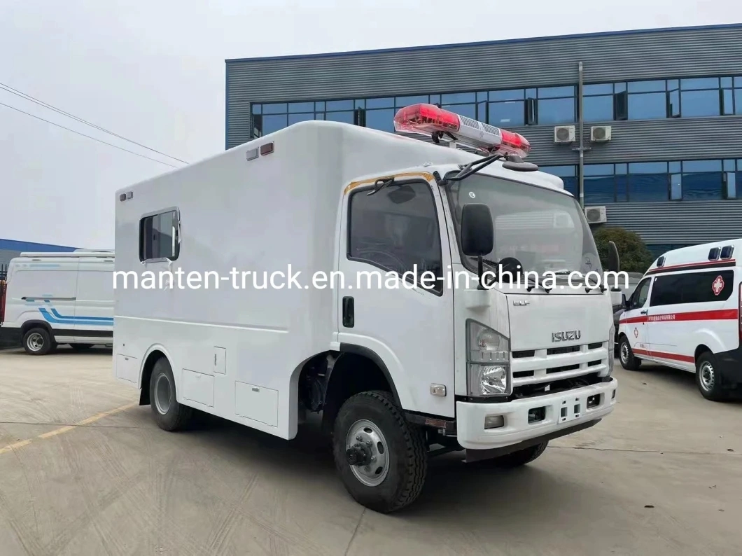 Factory Designed Isuzu First Aid 4X4 Emergency ICU Ambulance for Patients Monitoring