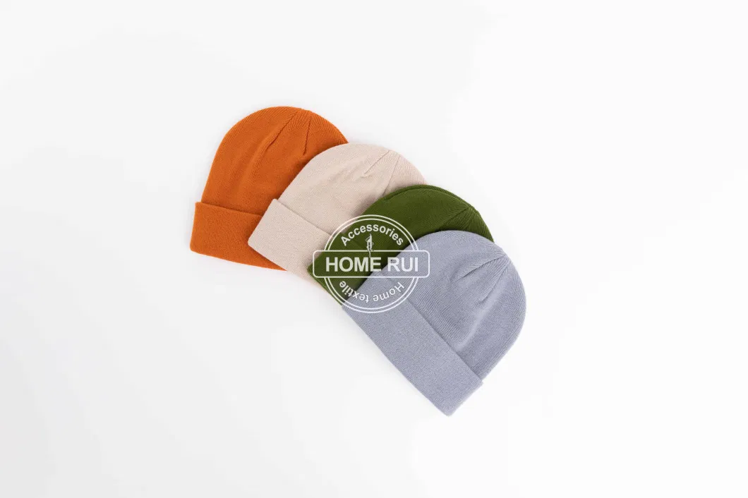 Manufacturer Unisex Double Layers Plain Blank with Custom Embroidery Logo Knitted Skully Beanie Hats