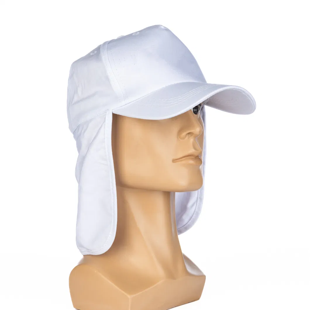 Outdoors Sports White Neck Shade Flap Neck Face UV Sun Protection Safety Work Cotton Baseball Cap PPE Supplier