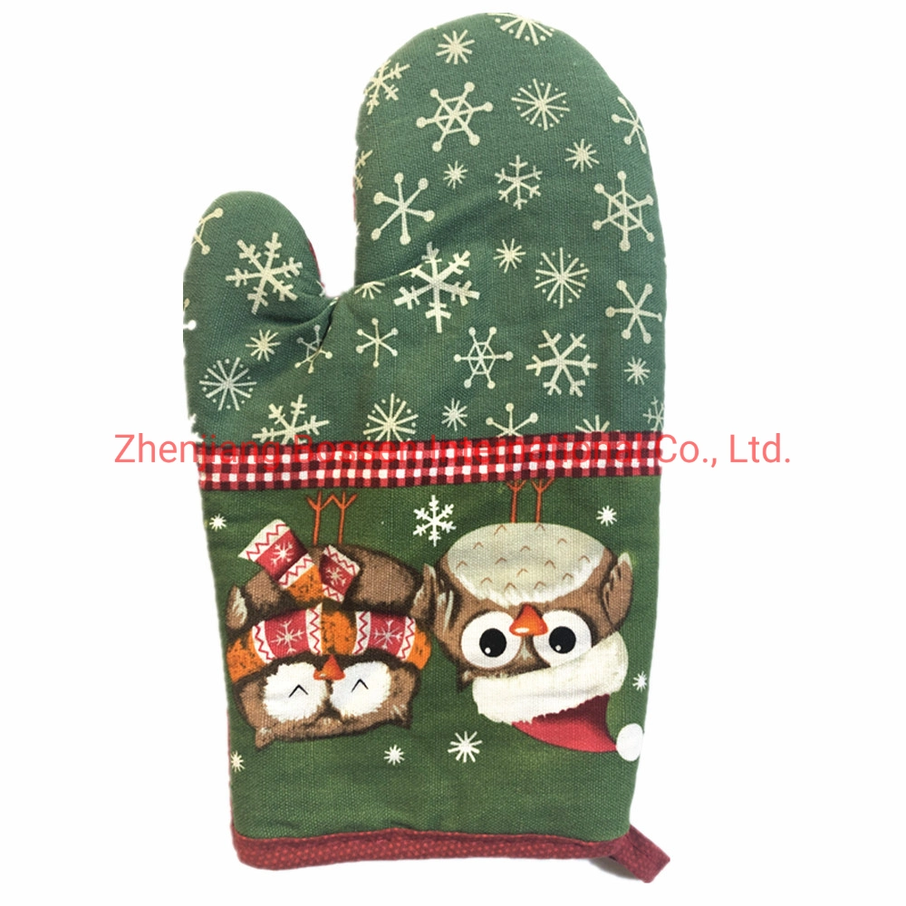 Customized Print Cheap Polyester Cotton Oven Mitten Oven Glove Mitts