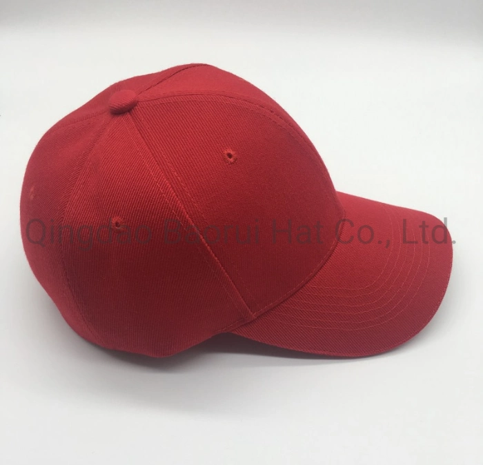 100% Polyester Acrylic Blank Baseball Caps Sport Hats with Velcro