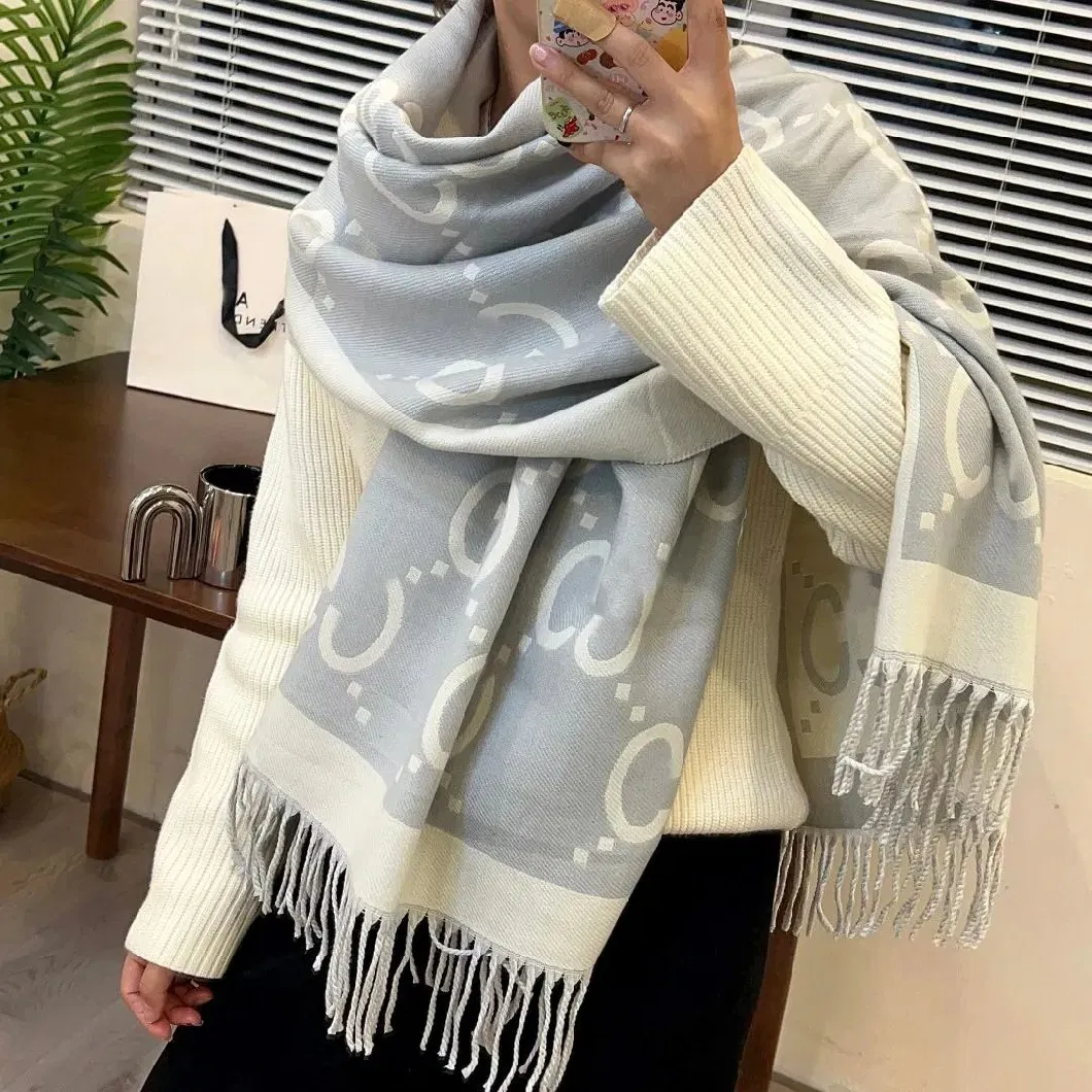 2024 Luxury Brand Designer Scarf Cashmere Double-Sided Shawl Ladies Winter Thick Warm Scarf
