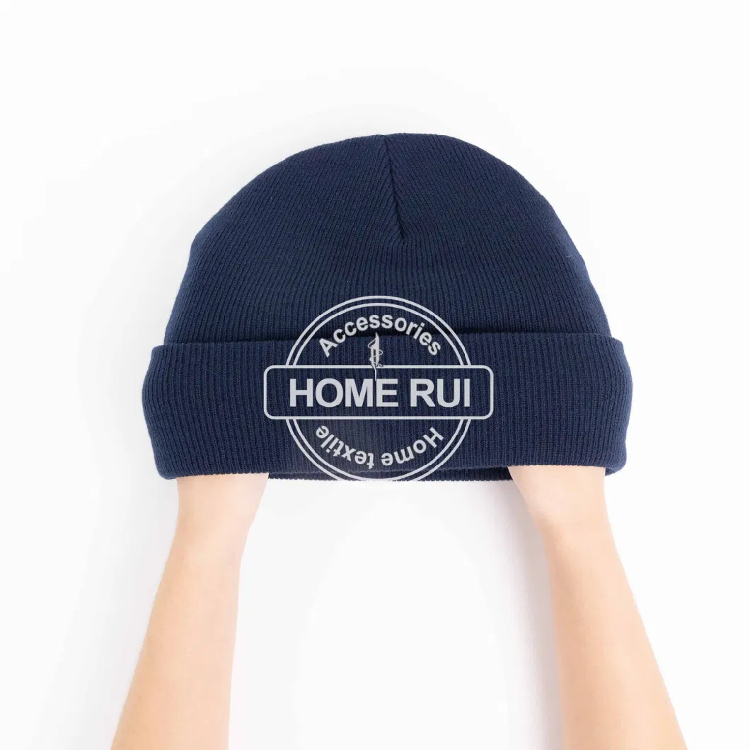 Hight Quality OEM ODM Designer Unisex Knitted Acrylic Polyester Spandex Custom Logo Beanie Hats Caps