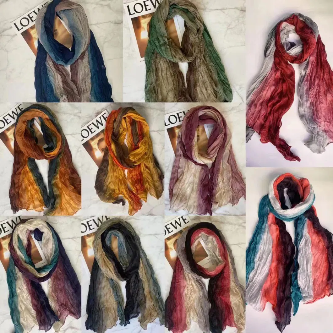 2024 Crinkle Scarves for Women Muslim Hijabs Shawls and Scarves