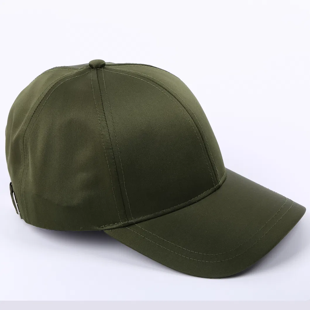 Polyester One Size Fits All Blank High Quality Curved Brim Satin Baseball Cap