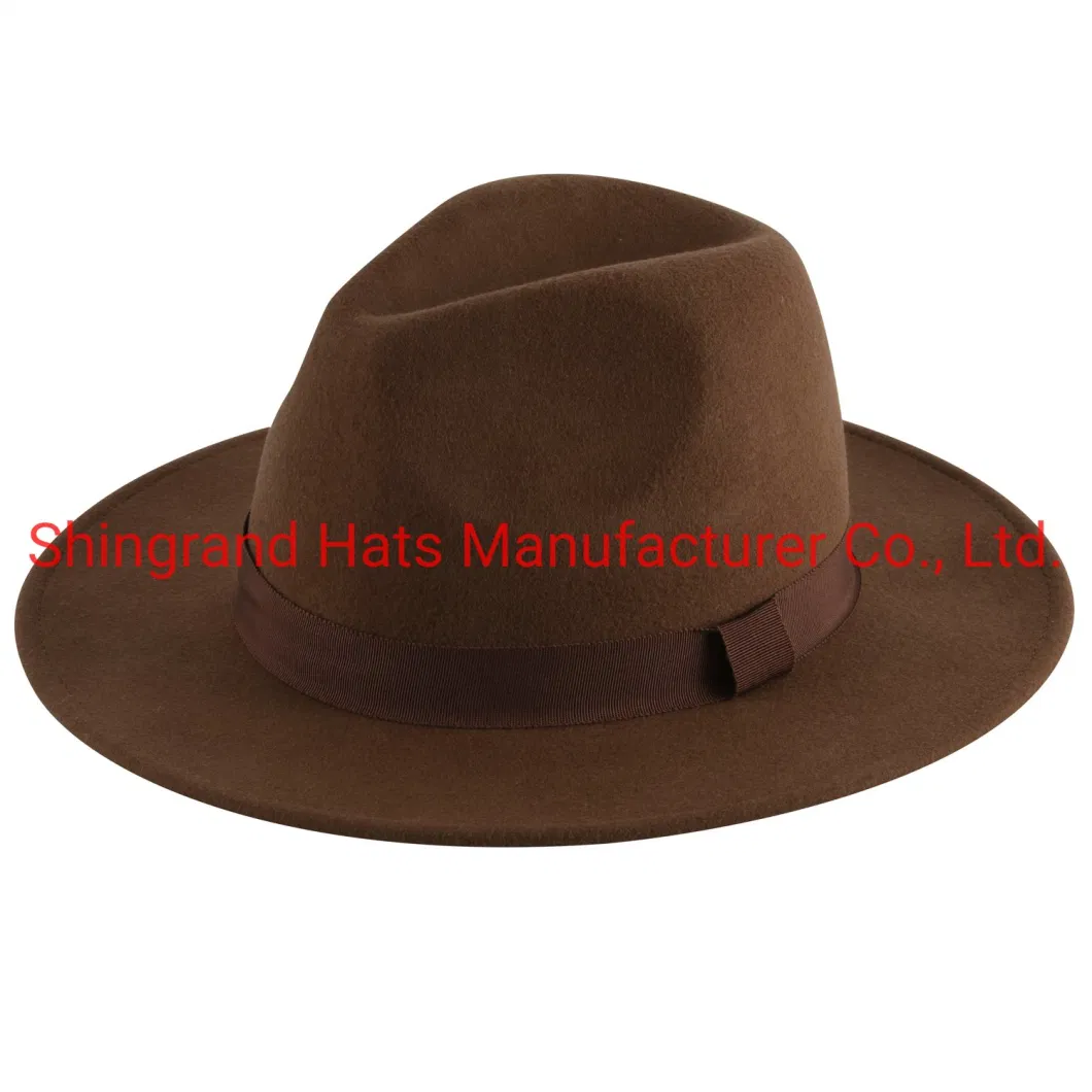 100% Rws Wool Felt Panama Winter Flat Plain Hat