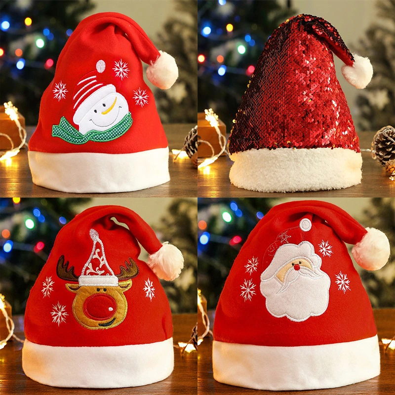 New Winter Festival Xmas Party Pompom Hats Christmas Knitted Beanies Hat