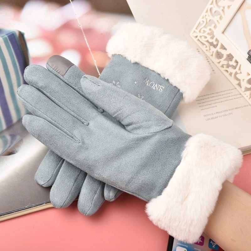 Winter Knit Gloves Touchscreen Warm Thermal Soft Lining Elastic Cuff Texting Anti-Slip for Women Men