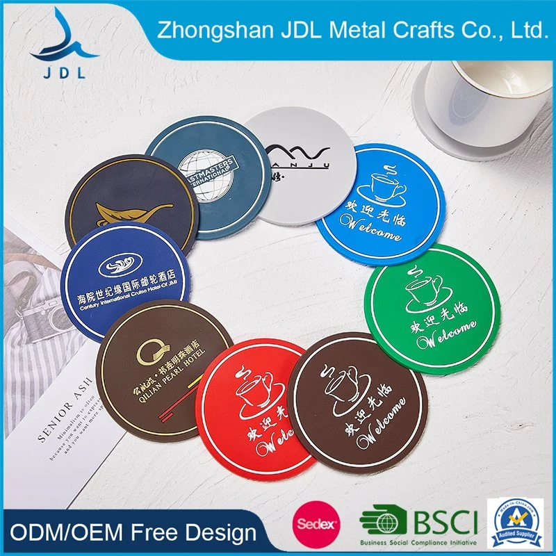 Promotional 2D or 3D Table and Mats Wholesale Cork Placemat Silicone Tablemat Custom Design Soft PVC Rubber Coaster Kitchenware