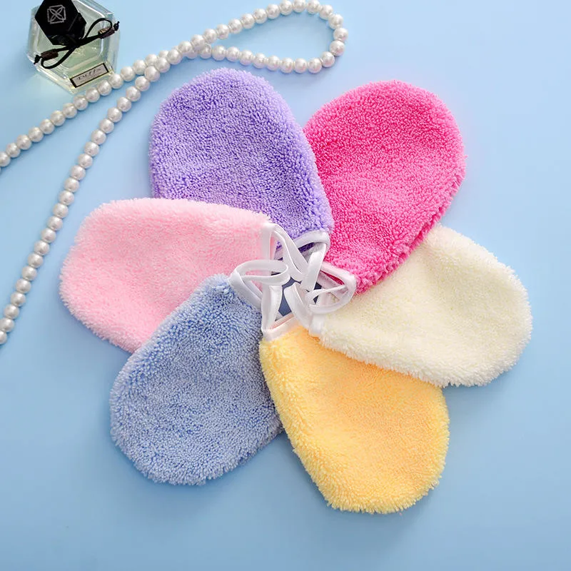 Facial Cloth Multi-Use Fabric Two-Fingers Mitts Polyester Makeup Remover Microfiber Make up Remover Cleaning Gloves