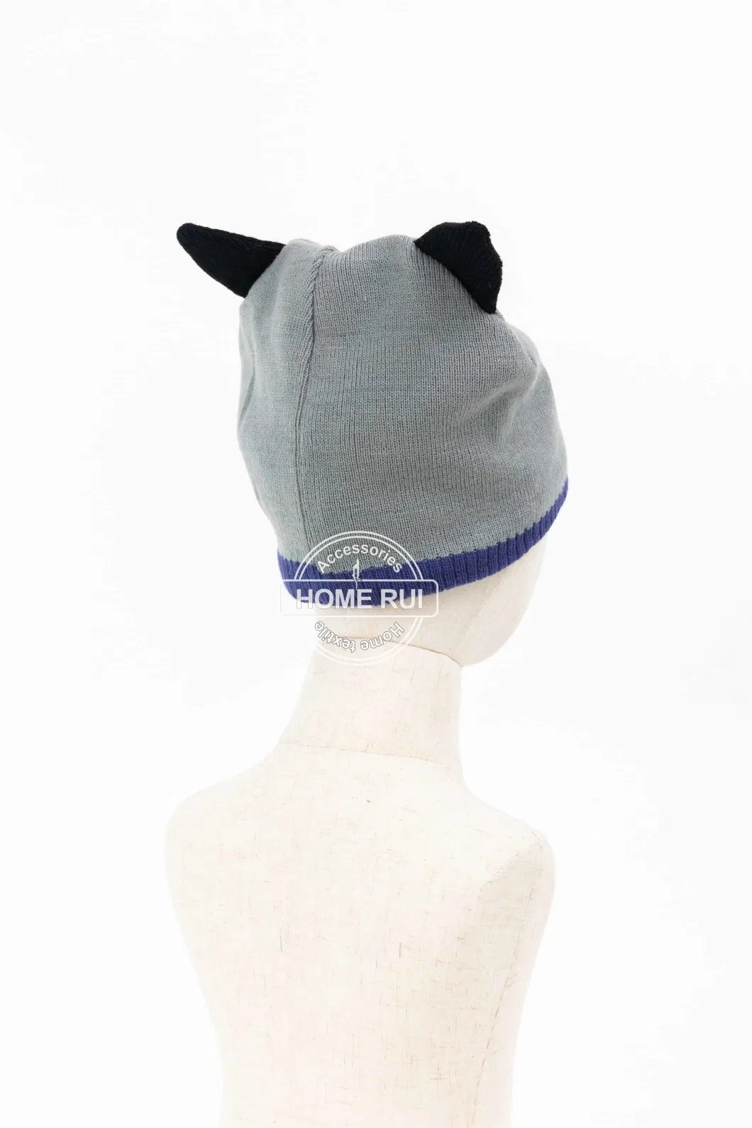 Boys Girls Warm Unisex Lovely Child Animal Design Soft Two Ears Decorative Slouchy Beanie Tassel Bonnet Hat