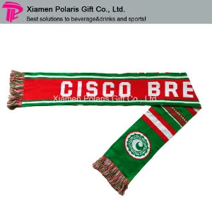 Promotion Spandex Sports Knitted Scarf Fan Muffler with Jacquard Logo