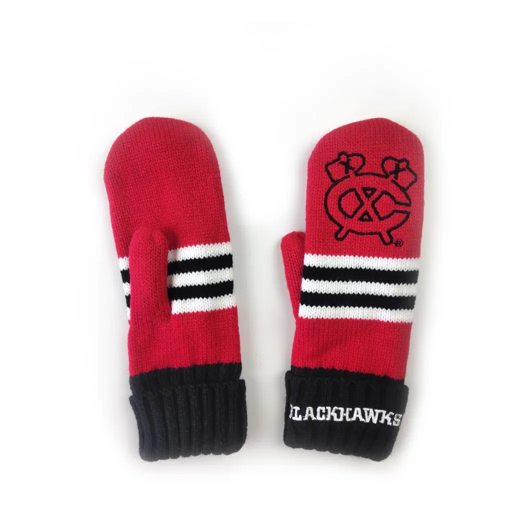 BSCI Winter Unisex Custom Knitted Adult Acrylic Mittens for Promotional