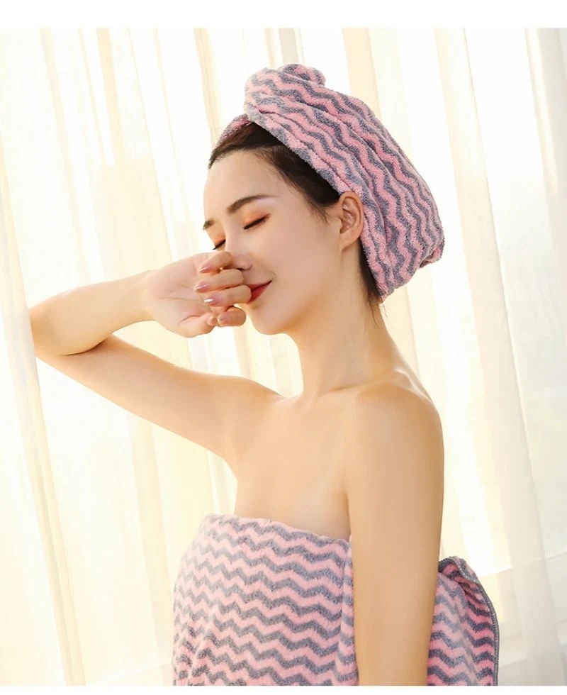 Quick Magic Fast Drying Coral Fleece SPA Dry Hair Cloth Hat