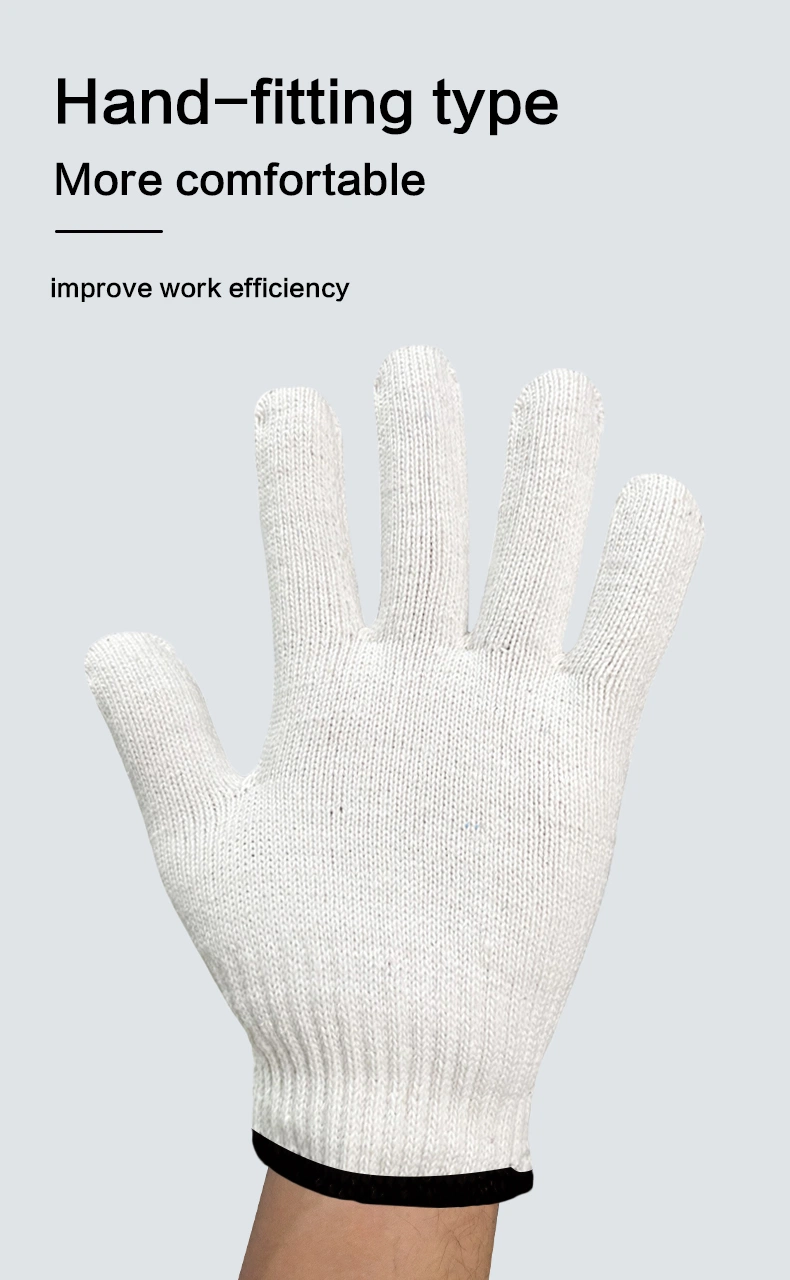 China Wholesale 30-70g/Pair Hand Guantes Safety Work Glove Cotton Knitted Gloves