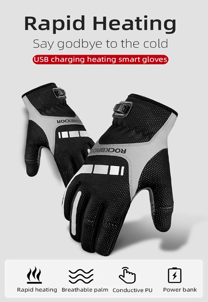 Rockbros Electric Cycling Gloves - Smart Temperature Control, Comfortable Riding
