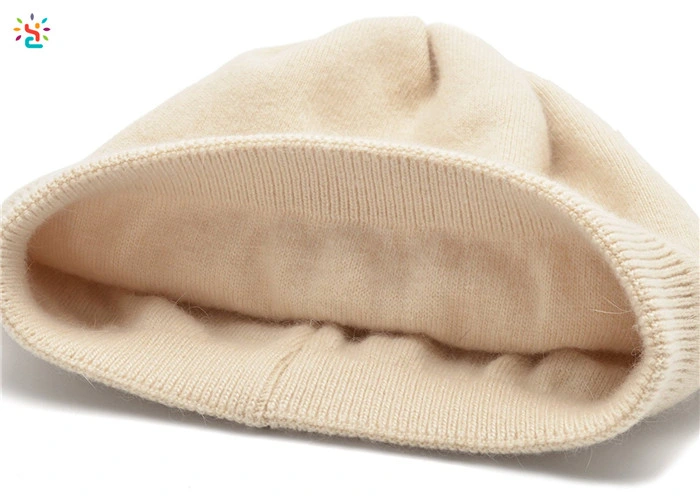 Women&prime;s Pure Cashmere POM POM Fur Ball Knit Slouchy Hat