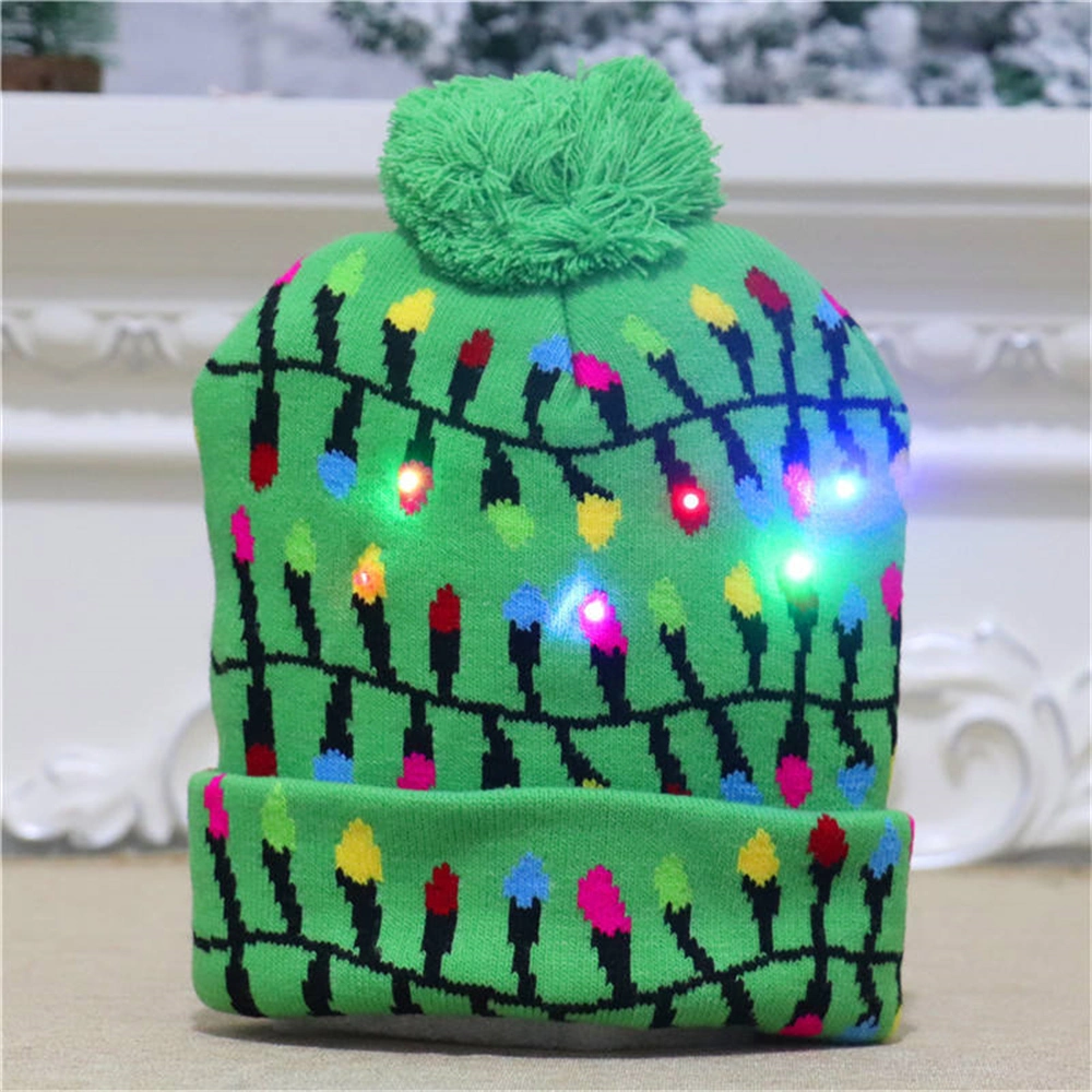 Christmas Knitting LED Glow Hat with Light Kids Adult Christmas Party Decorations