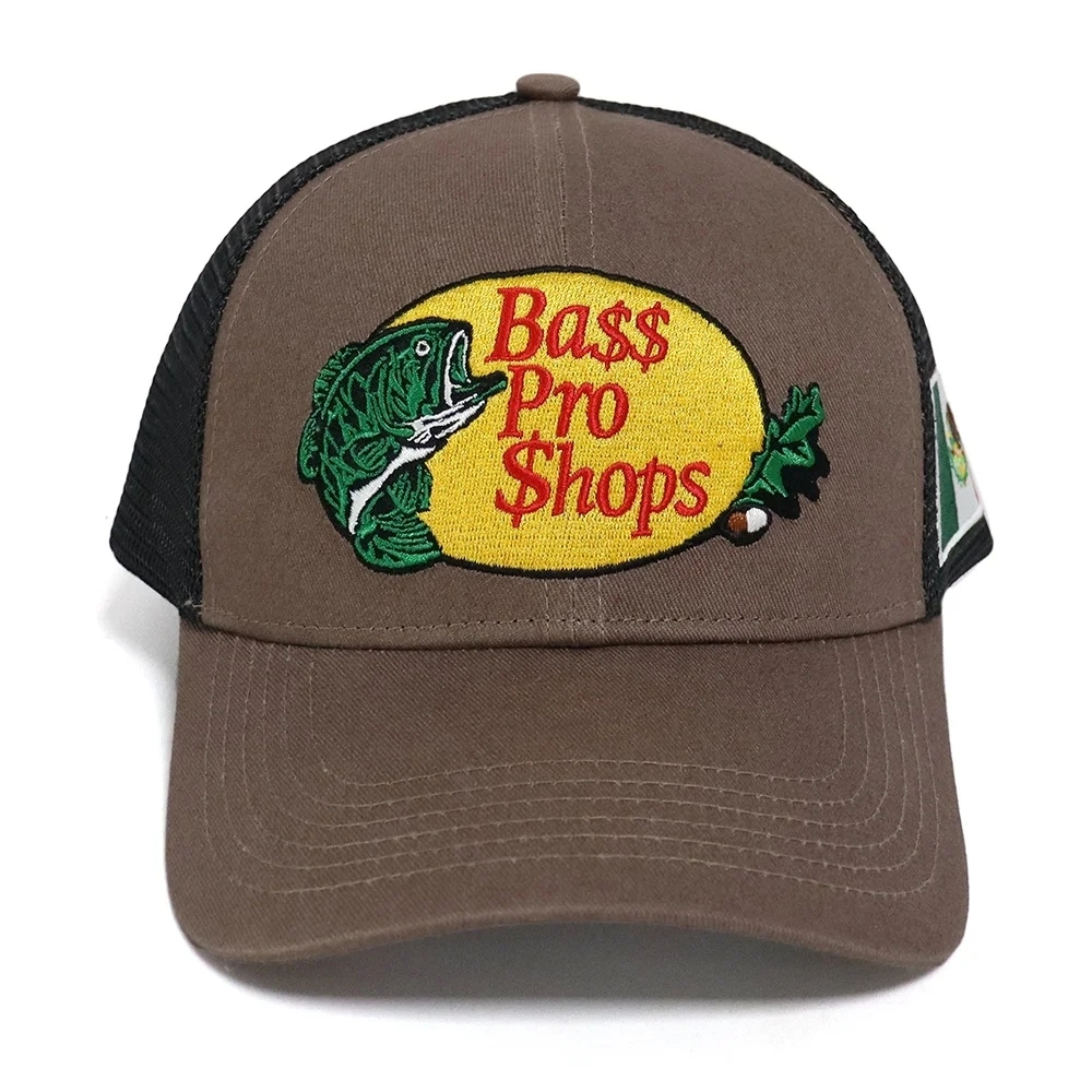 Custom High Quality Personalized Design 6 Panels Trucker Cap Cotton Twill Front Mesh Back with Embroidery Logo Fishing Bass PRO Trucker Hat