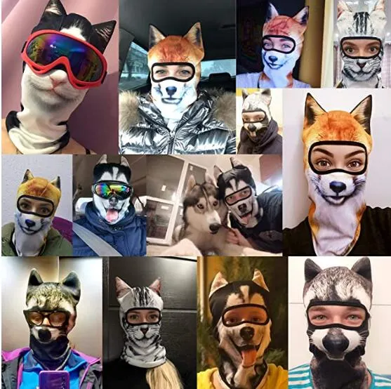 New Arrival Stock Design 3D Animal Ears Face Mask Balaclava for Music Festivals Raves Ski Halloween