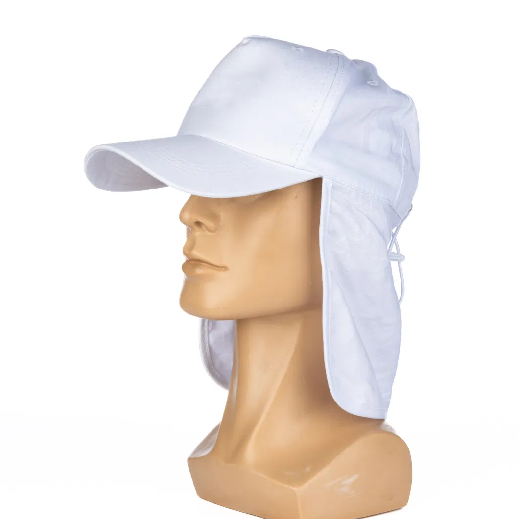 Outdoors Sports White Neck Shade Flap Neck Face UV Sun Protection Safety Work Cotton Baseball Cap PPE Supplier