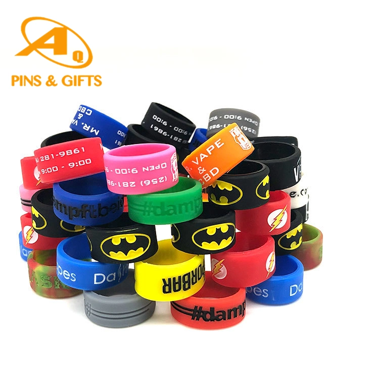 Wholesale Customized Rubber Bracelet Watch Slap Promotional Sizes Mould Adjustable Silicone Ring Promotion Gift
