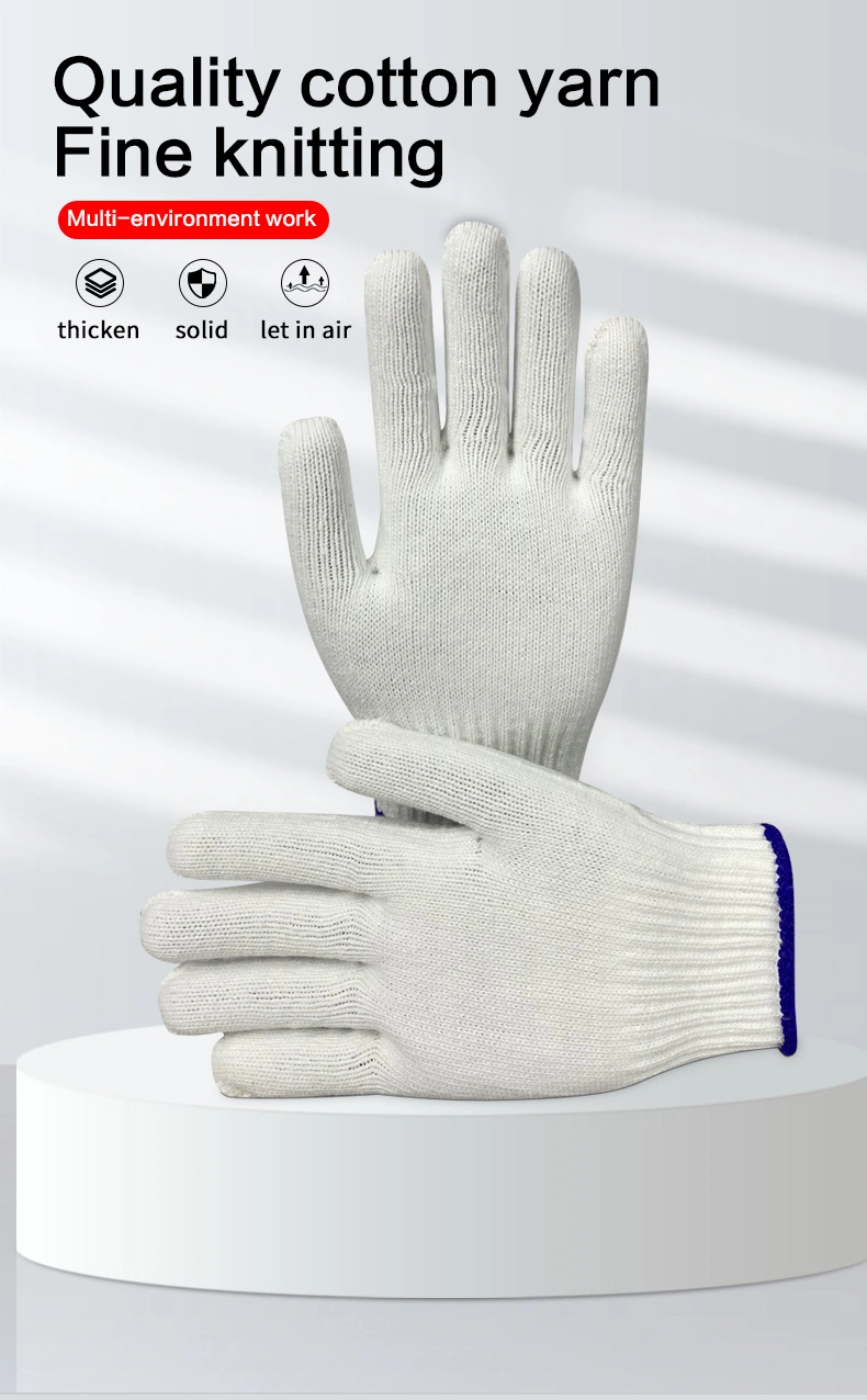 China Wholesale 30-70g/Pairs White Cotton Knitted Glove Safety/Industrial/Construction/Labor Work/Working Price Protection Gloves for Garden