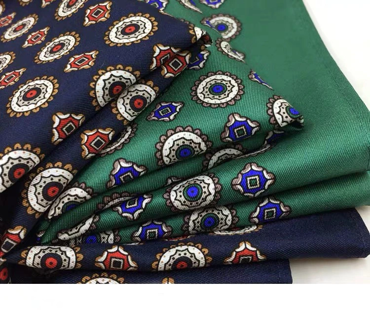 China Printing Silk Scarf Factory Wholesale High Quality Pocket Scarf Men