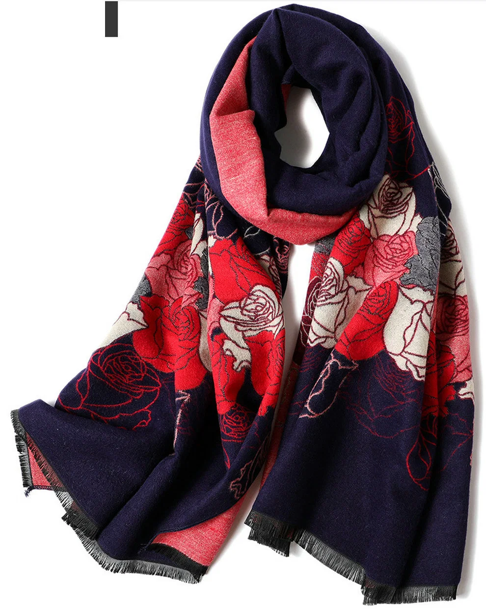 Facotory Wool Cashmere Fashion embroidery Cotton Scarf