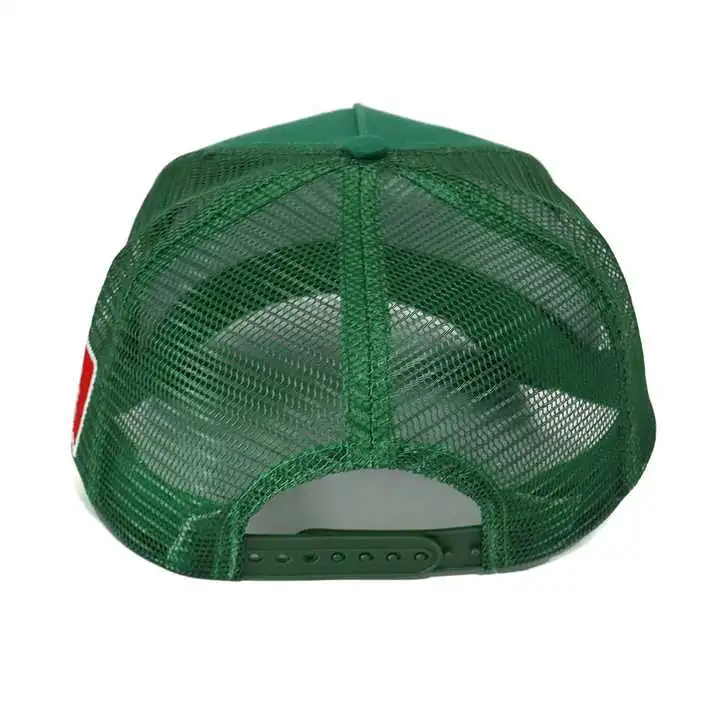 Wholesale Fashion Fish Embroidery Patch Logo Green Fishing Hat 100% Cotton with a Mesh Back Trucker Cap Gorras Outdoor Bass PRO Shops Trucker Hat