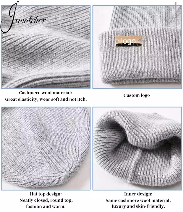 Hot Selling Ribbed Striped Skully Hat with Custom Logo Unisex Men Women Luxury Fluffy Winter Long Wool Cashmere Knit Beanie Hat