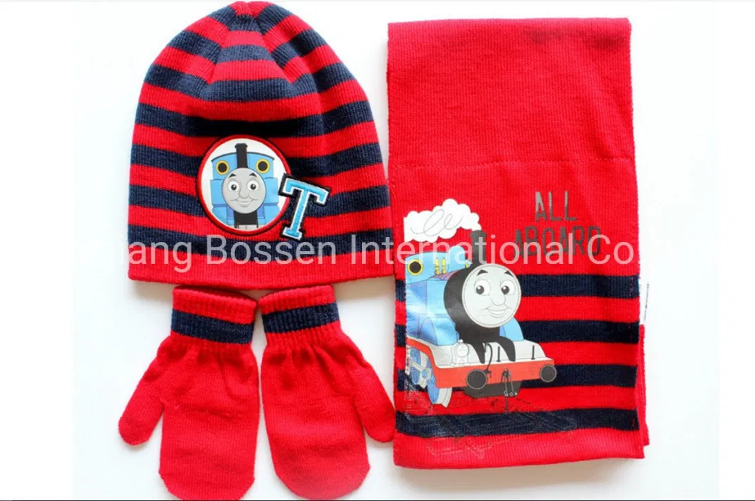 China Hat Factory OEM Custom Design Fullover Rabbit Jacquard Children Winter Acrylic Warm Slouchy Beanie Hat